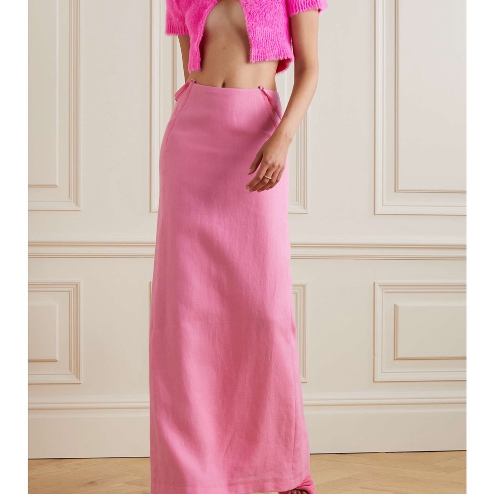 Jacquemus La Maille Neve Cropped Brushed Knitted Cardigan Pink